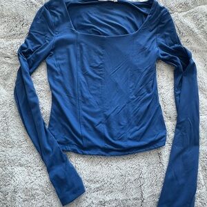 Olive & Oak Navy Long Sleeve Scoop Neck Tee